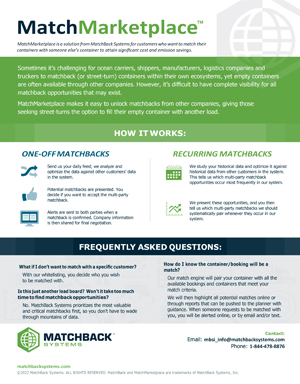 MatchMarketplace includes all of MatchBack Systems collaborative optimization solutions.